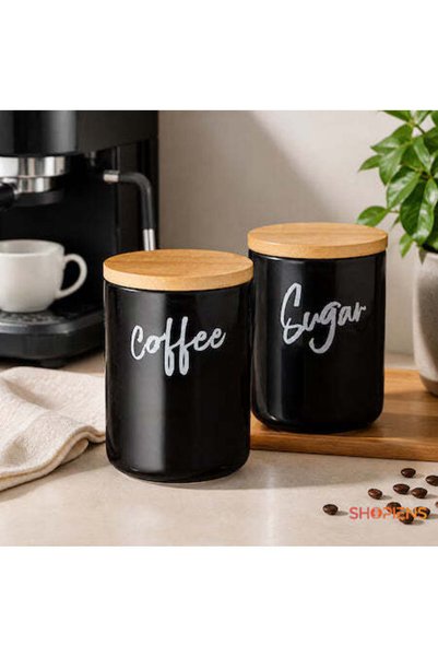 SHOPIENS Set 2 Borcane Ceramice Pentru Cafea Si Zahar 800 ml Shopiens®