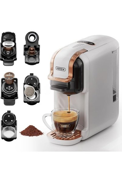 HIBREW ماكينة قهوة H2B 5 في 1 متوافقة مع كبسولات Kcup/Nes/DG ومسحوق الإسبريسو...