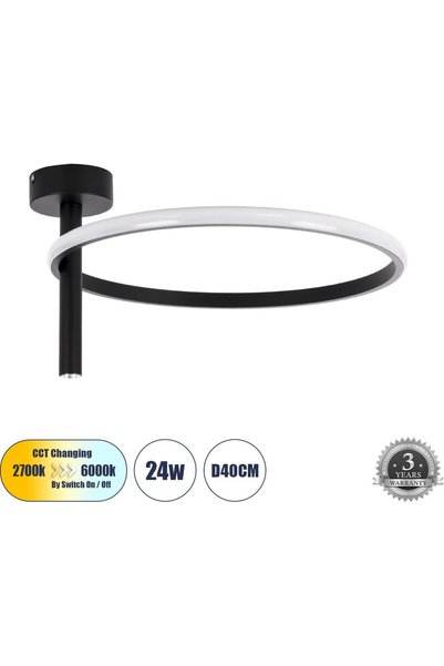 GloboStar® GloboStar Verona Φωτιστικό Οροφής Κυκλικό LED CCT 24W 2688lm 360 °...
