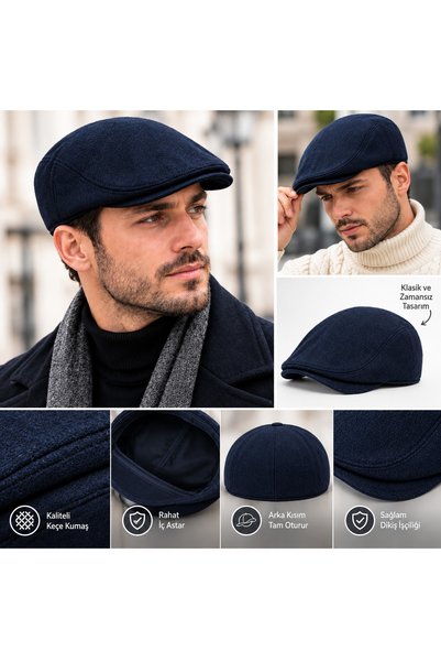Feelidoo Men's London Cap Hat Classic British Model Flat Cap