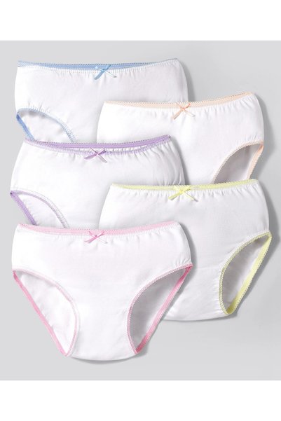 Primo Gino Pack Of 5 Solid Panties With Contrast Elastic - White Online in KS...