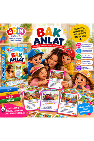Bak Anlat Eğitici Hikâye ve Soru Cevap Kartları 3+ Yaş