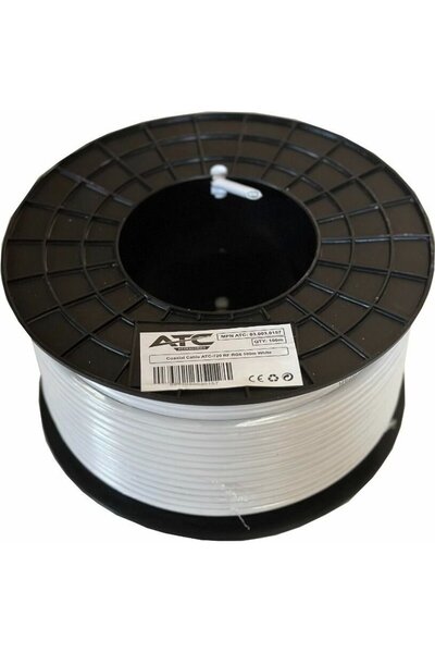 ATC Rf RG6 Καρούλι 100μ Λευκό - (ATC-720)