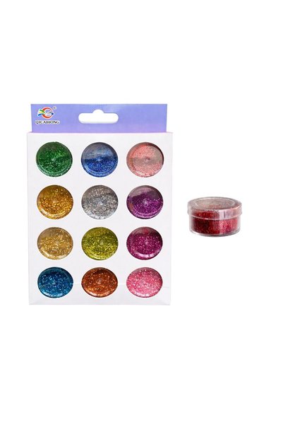 Reduceri Engros Glitter Powder 12/set, in Transparent Container 2.5cm, Differ...