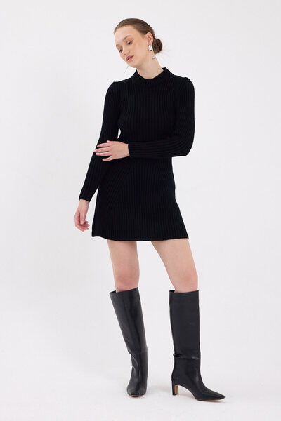 Şeker Portakalım Turtleneck knit mini dress