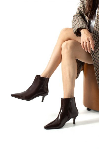 dericia shoes حذاء نسائي من الجلد الطبيعي بكعب رفيع من روكسي