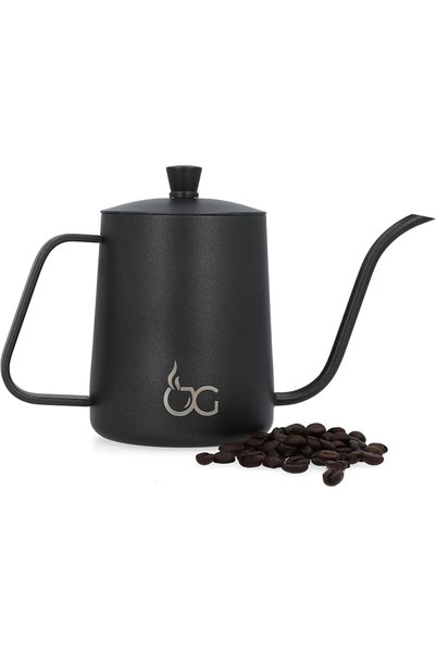 Barista Gennie إبريق تقطير القهوة سعة 600 مل بطلاء أسود، مصنوع من الفولاذ الم...