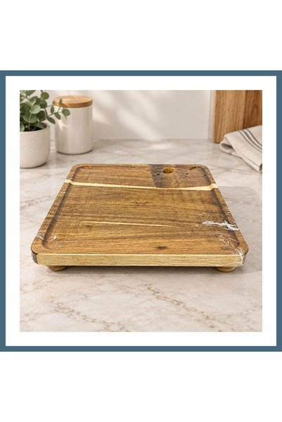 Generic Brand Acacia Square Footed Presentation Stand Agc