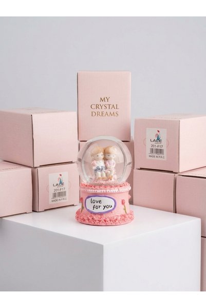 Romantik Çift Figürlü Işıklı Kar Küresi – "Love For You" Tasarımlı Dekoratif Gece Lambası & Hediye