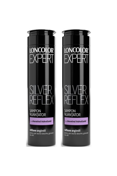 Loncolor 2x ΠΑΚΕΤΟ Εξειδικευμένο ασημί σαμπουάν βαφής μαλλιών για ξανθά, γκρί...