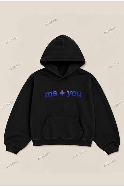 Moon Dancer Me + You Άνετο Φούτερ με Κουκούλα Oversize Unisex, 100% Βαμβάκι, ...