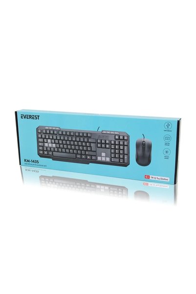 BiiShe USB KABLOLU KLAVYE - MOUSE SET Q KLAVYE 1200DPI MOUSE KM-1435 (5468)