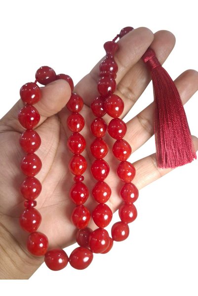 Cekke Tesbih Original Crimped Amber 13*15 mm Prayer Beads Suitable for Daily Use