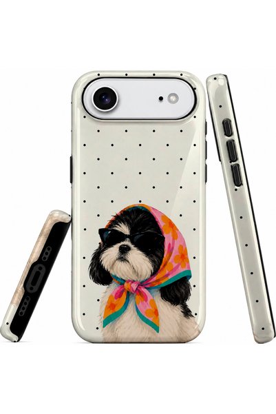 EDELFU متوافق مع iPhone 17 AiR - غطاء ذو طبقتين بنمط منقط، غلاف واقي ذو سطح لامع
