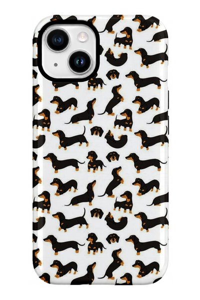 EDELFU iPhone 15 Compatible - Tiny Dachshund, Double Layer Cover, Glossy Surf...