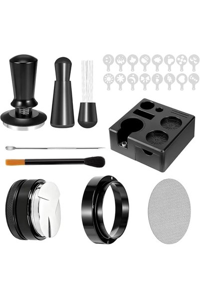 mCherry Espresso Coffee Accessories Square, 9-Piece Kit with Calibrated Tampe...