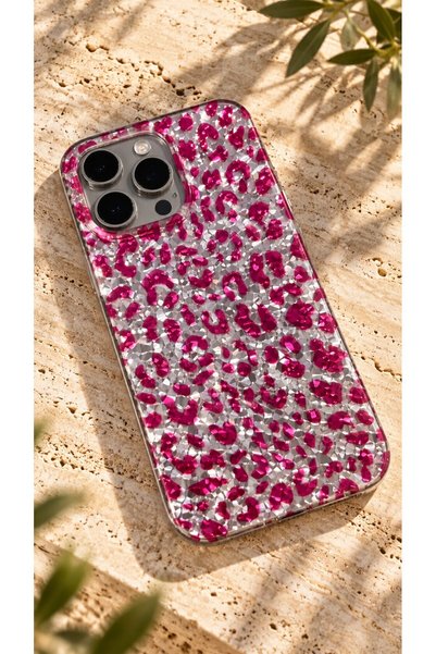 ELMALI STORE iPhone 15 Pro Max Compatible Leopard Case with Hologram Mosaic P...