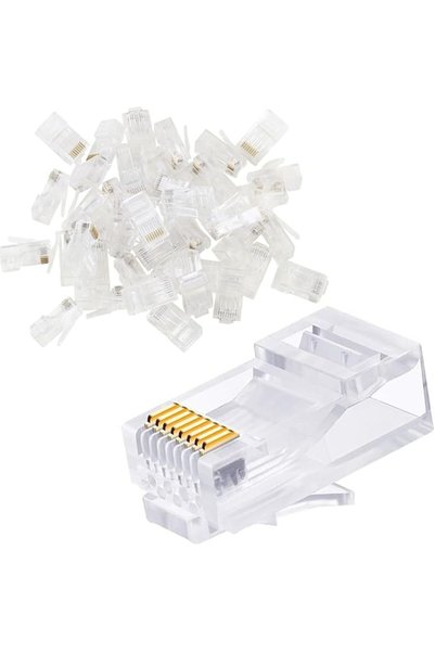 Greluma 40 قطعة من موصلات RJ45 CAT6 CAT6A للشبكات - موصلات معيارية مطلية بالذ...