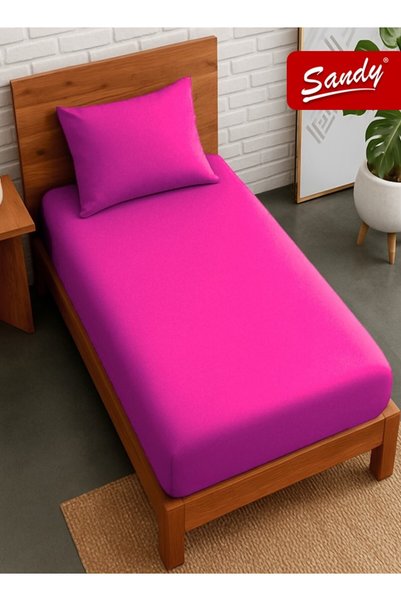 Sandy Premium Quality Fitted Sheet and Pillowcase, Bed Sheet 2 Pieces Set (Tw...