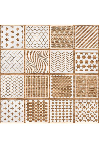 KASTWAVE 16 قطعة من قوالب الرسم الهندسية القابلة لإعادة الاستخدام، للرسم وديك...