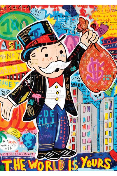 BLANKD Mr. Monopoly The World is Yours Pop Art Metal Poster - Magnetic Wall A...