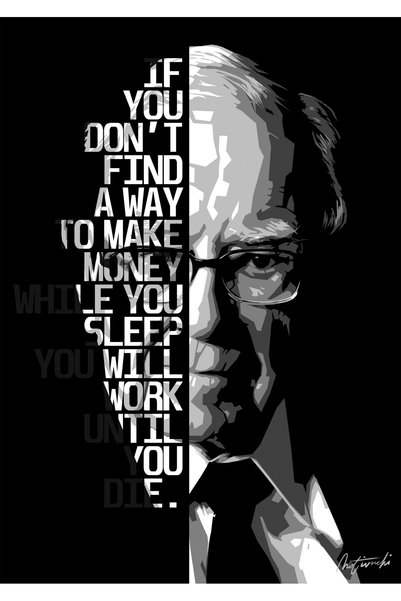 BLANKD Warren Buffet Quote Motivational Metal Poster - Magnetic Wall Art Print