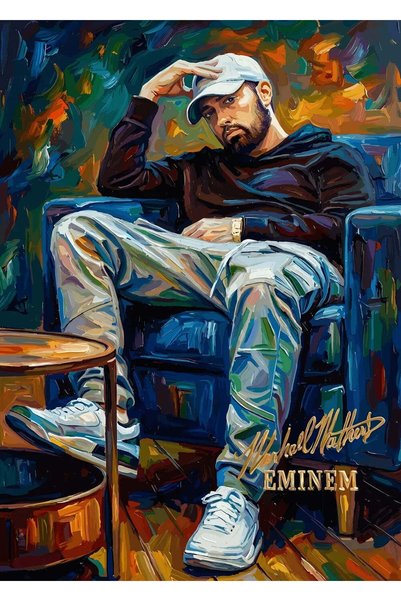 BLANKD Eminem Portrait Hip Hop Metal Poster - Magnetic Wall Art Print