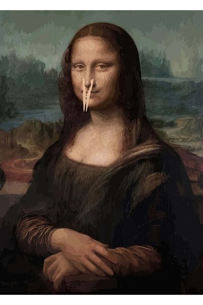 BLANKD Mona Lisa Clothespin Funny Metal Poster - Magnetic Wall Art Print