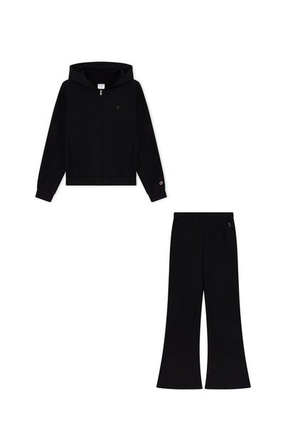 Champion 118943-KK001 Full Zip Suit Siyah Kadın Lastikli Bel Eşofman Takımı