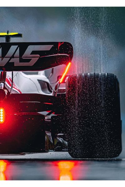 BLANKD F1 Car in Rain Racing Metal Poster - Magnetic Wall Art Print