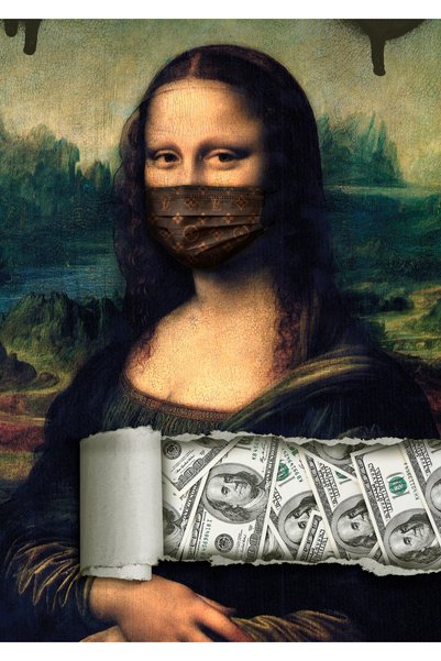 BLANKD Mona Lisa with Face Mask Pop Art Metal Poster - Magnetic Wall Art Print