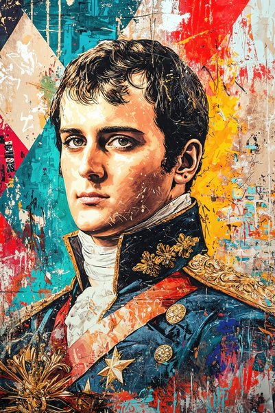 BLANKD Napoleon Bonaparte Portrait Pop Art Metal Poster - Magnetic Wall Art P...