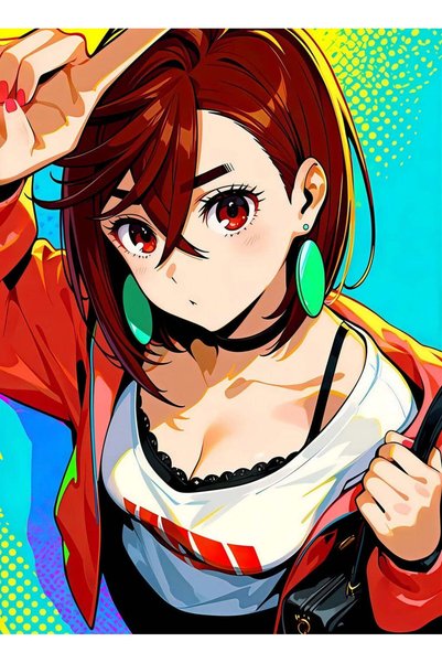 BLANKD Red-Eyed Anime Girl Metal Poster - Magnetic Wall Art Print
