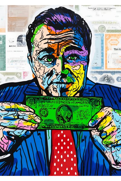 BLANKD Wolf of Wall Street Pop Art Metal Poster - Magnetic Wall Art Print