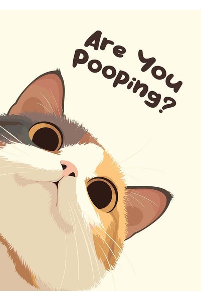 BLANKD Funny Cat 'Are You Pooping ' Metal Poster - Magnetic Wall Art Print