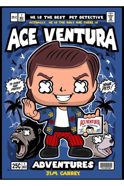 BLANKD Ace Ventura Adventures Comic Book Cover Pop Art Metal Poster - Magneti...