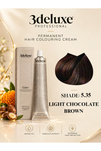 3Deluxe Professional Hair Color Cream With Argan Oil & Marigold Extract Light...