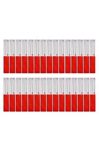 MAXCHEM Reflective Tape 2" × 12" × 30 Pack Red/White Conspicuity Safety Cauti...