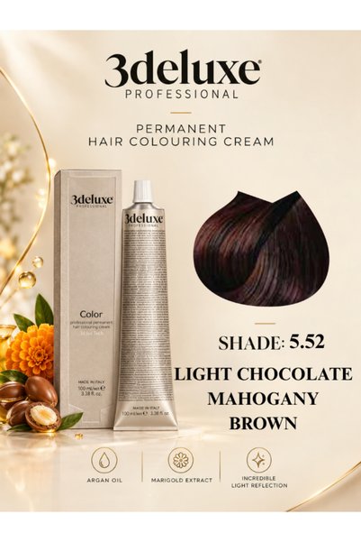 3Deluxe Professional Hair Color Cream With Argan Oil & Marigold Extract Light...
