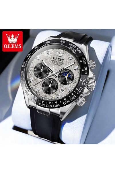 Bluejw ساعة رجالية OEM OLEVS 2875، ساعة كوارتز فاخرة للرجال مع كرونوغراف وتار...