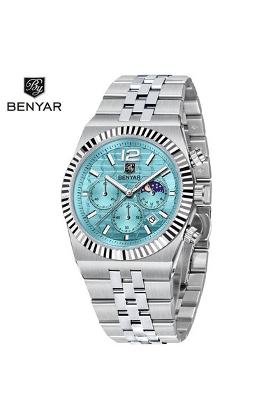 Bluejw Benyar 5225M Men's Quartz Watch Multi-function Calendar Fashion Simple...