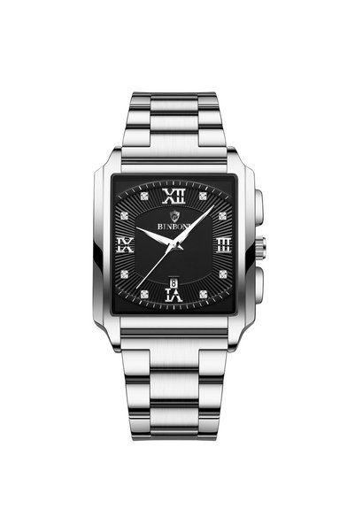 Bluejw 2023 New Square Steel Band Simple Sports Outdoor Men's Watch Calendar ...