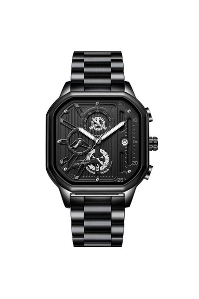 Bluejw POEDAGAR 628 Square Men's Watch Waterproof PU Leather Strap Quartz Wat...