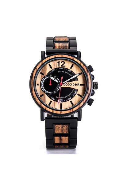 Bluejw Men's Sport Business Multifunctional Minimalist Stainless Steel Wooden...