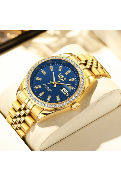 Bluejw LIGE Hot Selling Classic Fashion Watch Temperament Diamond Inlaid Wris...