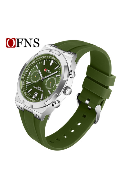 Bluejw ساعة يد رجالية كوارتز OFNS 8041 مع كرونوغراف وتقويم، شاشة كبيرة، سيليك...