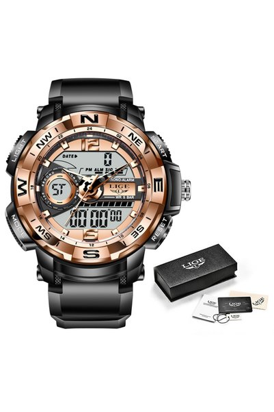 Bluejw Lige 8946 Men's Sports Quartz Luminous Large Dial Personality Watches ...