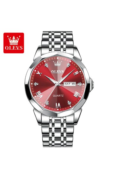 Bluejw ساعة OLEVS 9931 الفاخرة بشعار مخصص، كوارتز مقاوم للماء مع تقويم، ساعة ...