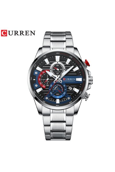 Bluejw ساعة كوارتز رجالية متعددة الوظائف من CURREN 8415، بتصميم عصري، سوار فو...
