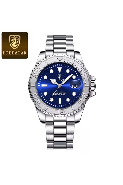 Bluejw ساعة POEDAGAR 680 الفاخرة الجديدة للرجال، ساعة كوارتز رجالية للأعمال، ...